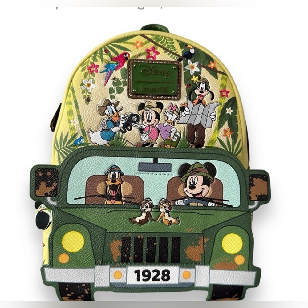 Loungefly Disney rare & sold out Mickey & Friends Jungle Safari Backpack - Picture 1 of 11